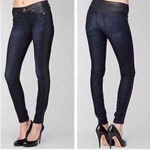 Rich & Skinny Women's Dark Wash tuxedo  Stripe Skinny Low Rise Jeans size 27